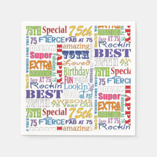 Unique And Special 75th Birthday Party Gifts Napkin