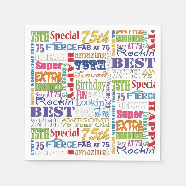 Unique And Special 75th Birthday Party Gifts Napkin | Zazzle.co.uk