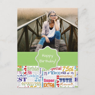 Unique And Special 75th Birthday Party Gifts Postcard
