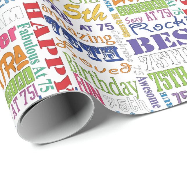 Unique And Special 75th Birthday Party Gifts Wrapping Paper (Roll Corner)