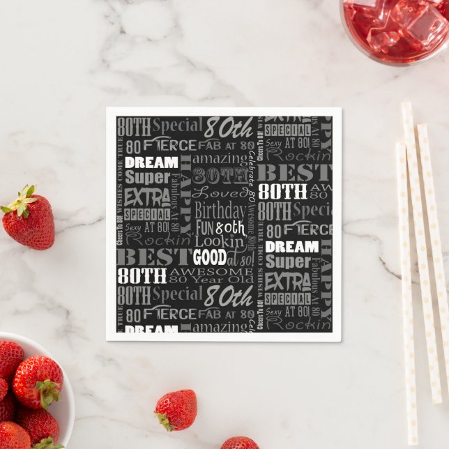 Unique And Special 80th Birthday Party Gifts Napkin (Insitu)