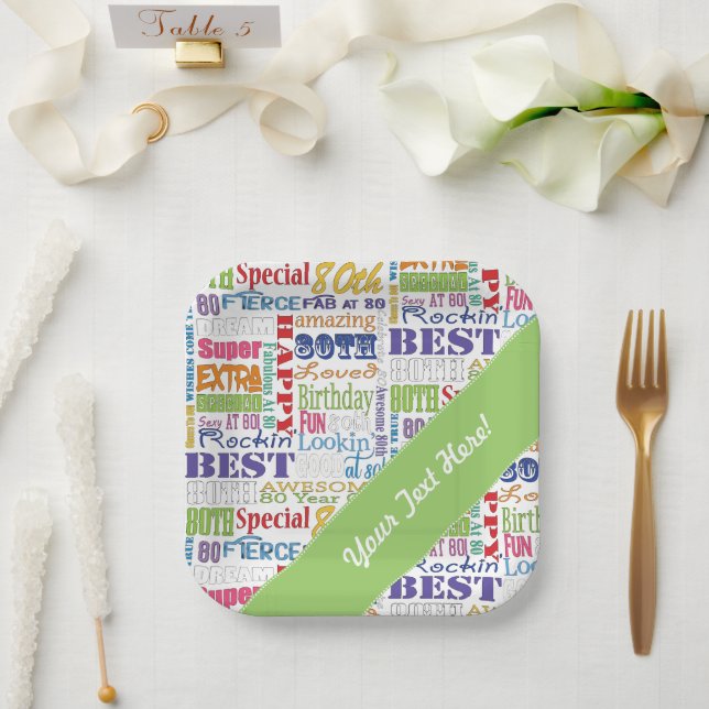 Unique And Special 80th Birthday Party Gifts Paper Plate (Wedding)
