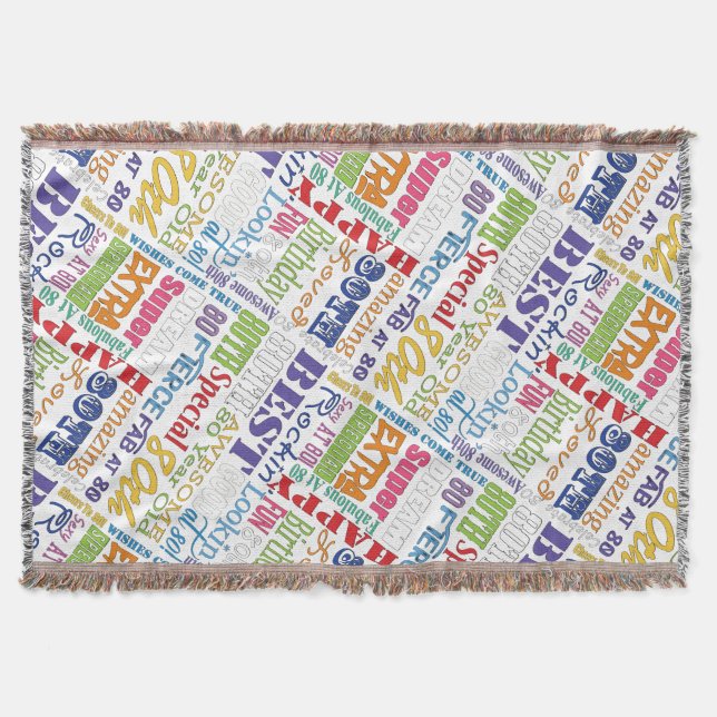 Unique And Special 80th Birthday Party Gifts Throw Blanket (Front)