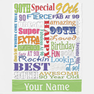 Unique And Special 90th Birthday Party Gifts Fleece Blanket