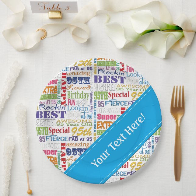 Unique And Special 95th Birthday Party Gifts Paper Plate (Wedding)