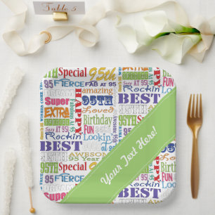 Unique And Special 95th Birthday Party Gifts Paper Plate