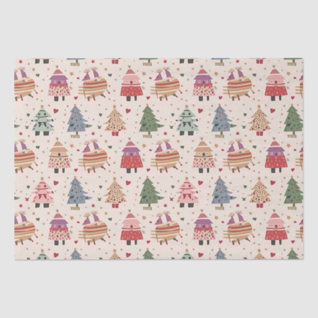 Unique and whimsical Christmas  Tissue Paper (Front)