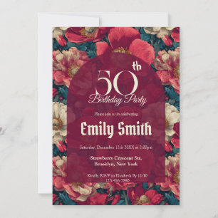 Unique Anemones Fantasy 40Th Birthday Invitation