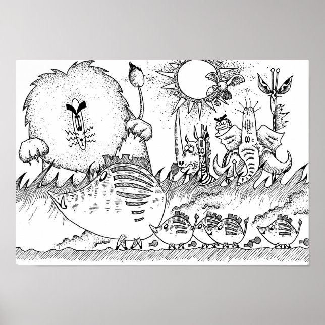 Unique animals of the savanna. poster (Front)