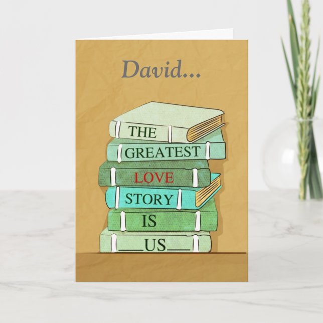 Unique Anniversary Card Love Story Books My Reader (Front)