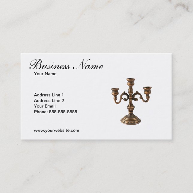 Unique Antique Dealer Business Card (Front)