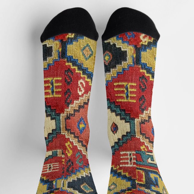 Unique Antique Kilim Rug Design  Socks (Top)