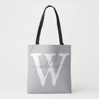 Unique Antique Monogram White Grey Typography