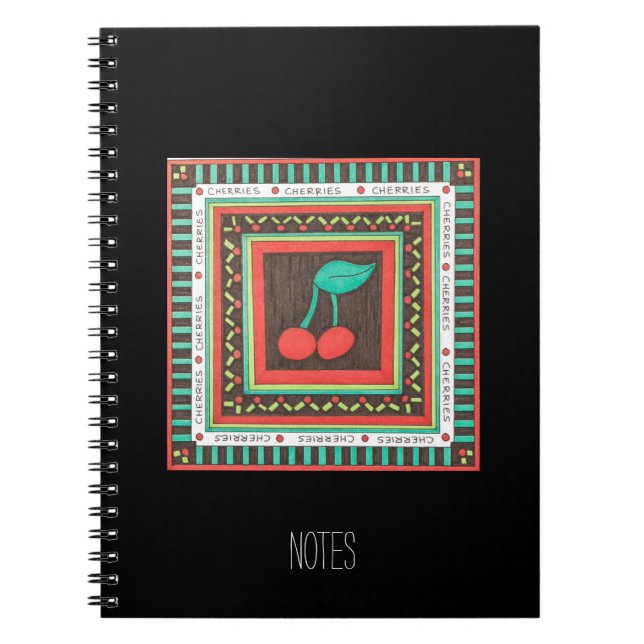Unique Art Notebook-Cherries Notebook (Front)
