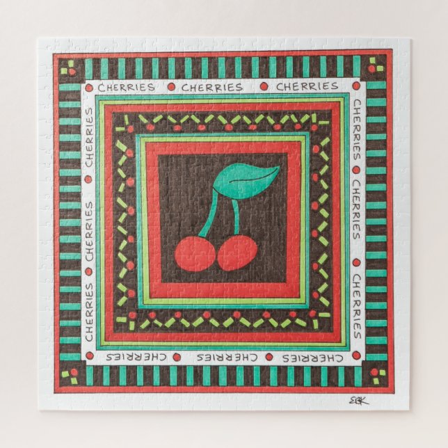 Unique Art Puzzle - Cherries  (Vertical)