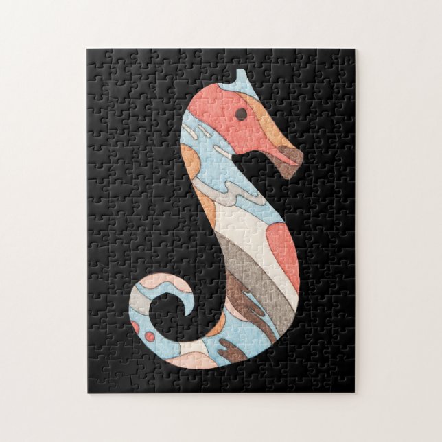 Unique Art Puzzle - Seahorse #2 - Erin Brie Art (Vertical)
