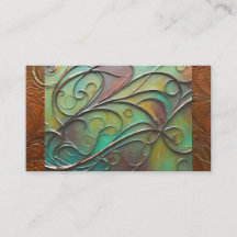 Unique artisan patina leather look Business Card