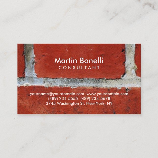 Unique artistic orange wall contemporary trendy business card (Front)