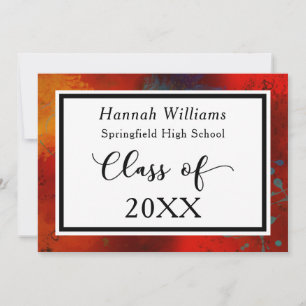Unique, Artsy Bordered Graduation Announcement