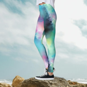 Unique Artsy Colourful Watercolor Splatters Patter Leggings