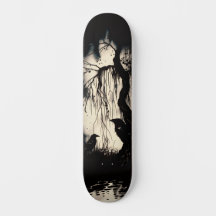 Unique Artsy Gothic Raven Skate Deck