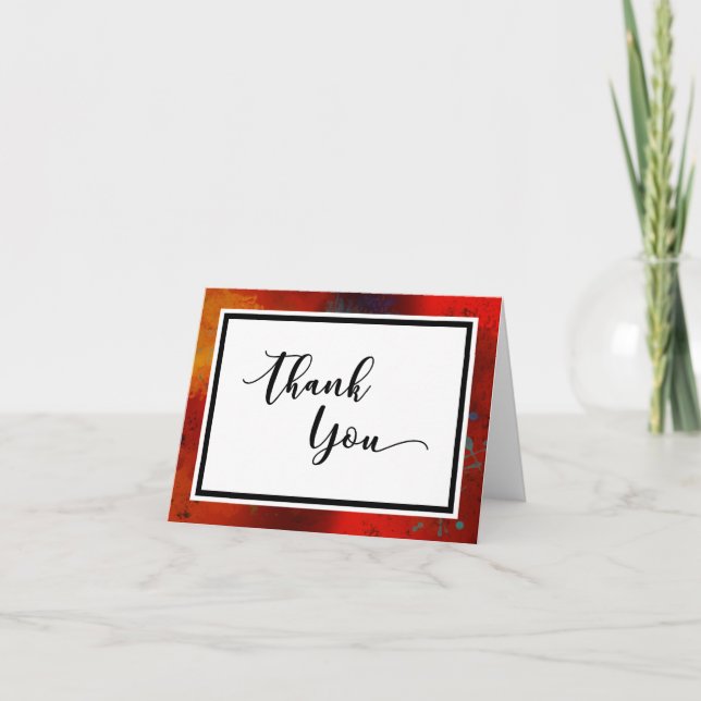 Unique, Artsy Red Thank You Card, 2 (Front)