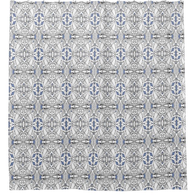 Unique Artwork Pattern Shower Curtain (Front)