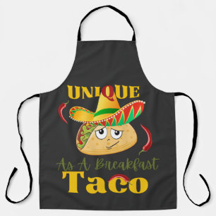 Unique As A Breakfast Taco Happy Smiling Taco  Apron