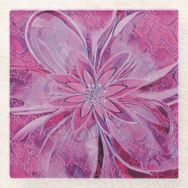 Unique as a flower glass coaster (Front)