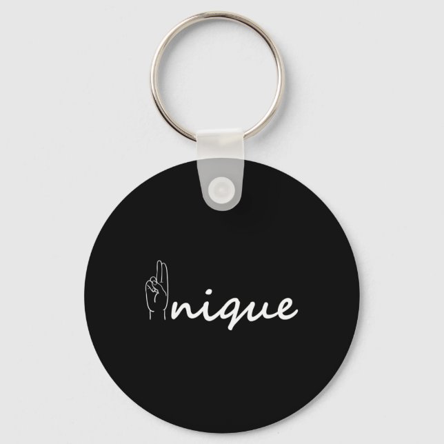 Unique ASL Alphabet American Sing Language ASL Tea Key Ring (Front)