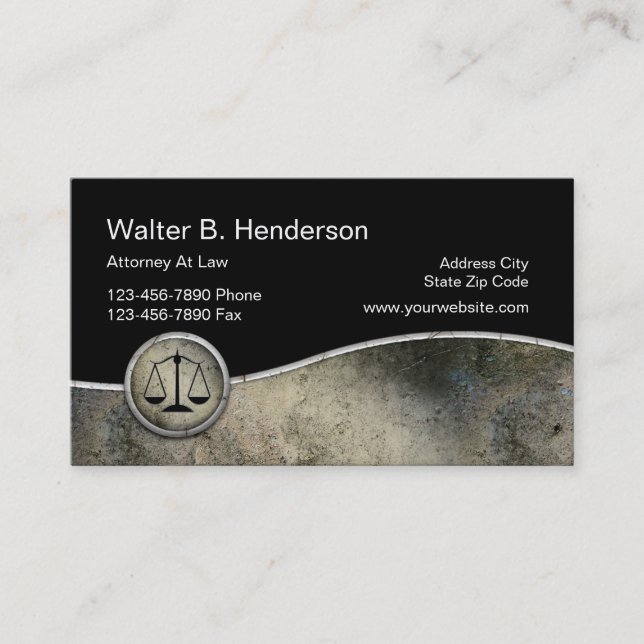 Unique Attorney Business Cards (Front)