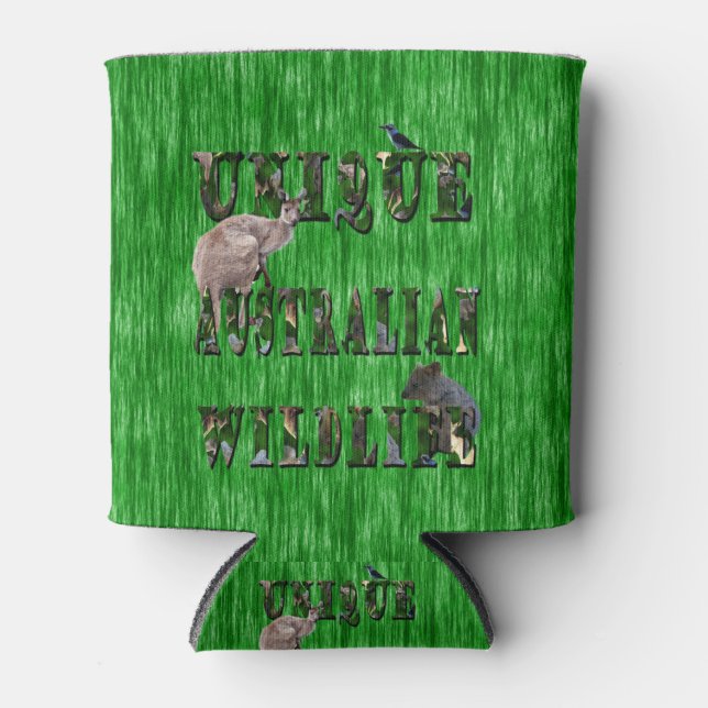 Unique Australian Wildlife Picture Logo, Can Cooler (Front)