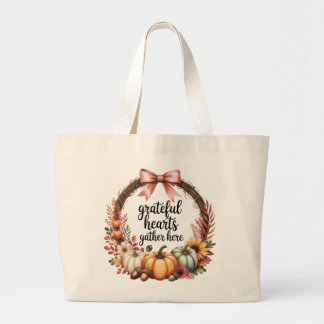 Unique autumn themed large tote bag