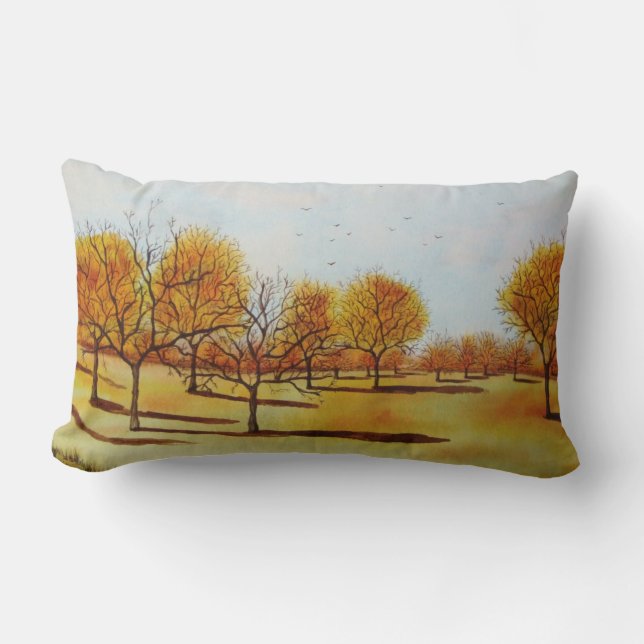 unique autumn trees landscape scenic  lumbar cushion (Front)