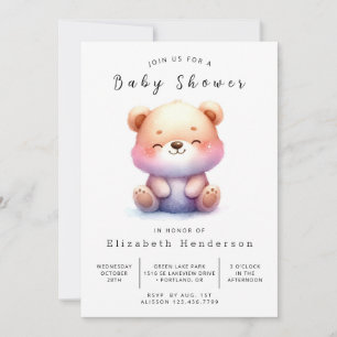 Unique Baby Bear Baby Shower Invitation