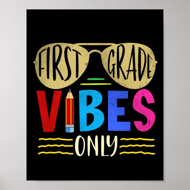 Unique Baby Boys 1st Grade Vibes Back to School Poster (Front)