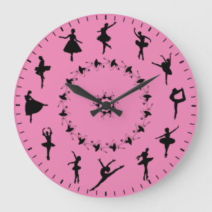 Unique Ballerina Silhouettes Themed Large Clock