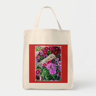 Unique Bearded Dragon Design Grocery Tote Bag