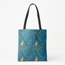 Unique Beautiful Bluish Botanical Tote
