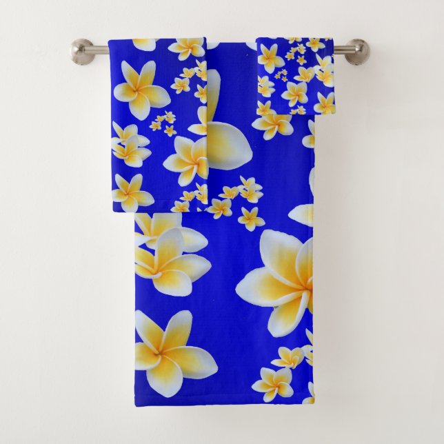 unique, beautiful, colourful, painted pattern a gr bath towel set (Insitu)