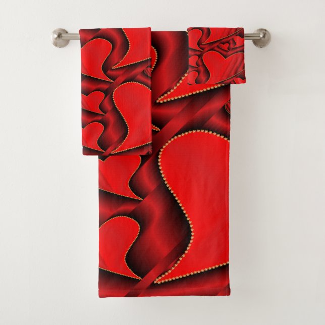 unique, beautiful, colourful, painted pattern a gr bath towel set (Insitu)