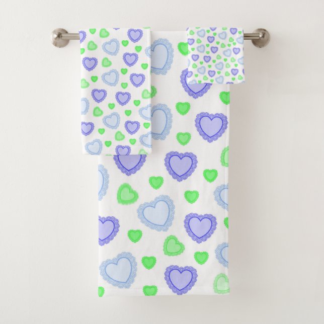 unique, beautiful, colourful, painted pattern a gr bath towel set (Insitu)