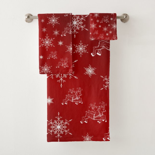 unique, beautiful, colourful, painted pattern a gr bath towel set (Insitu)