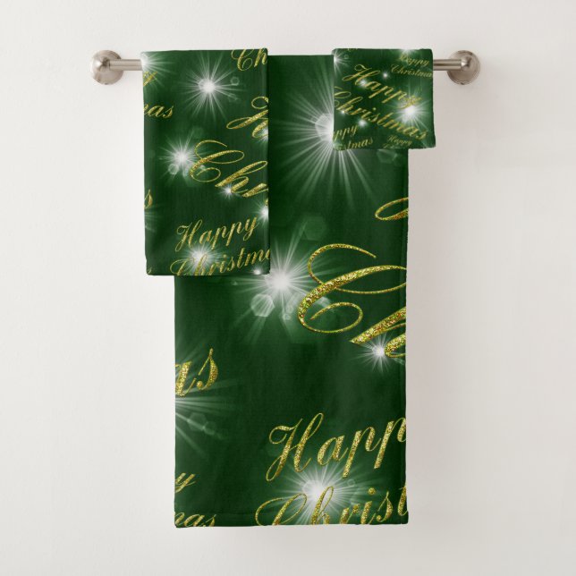 unique, beautiful, colourful, painted pattern a gr bath towel set (Insitu)