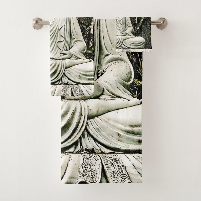 unique, beautiful, colourful, painted pattern a gr bath towel set (Insitu)