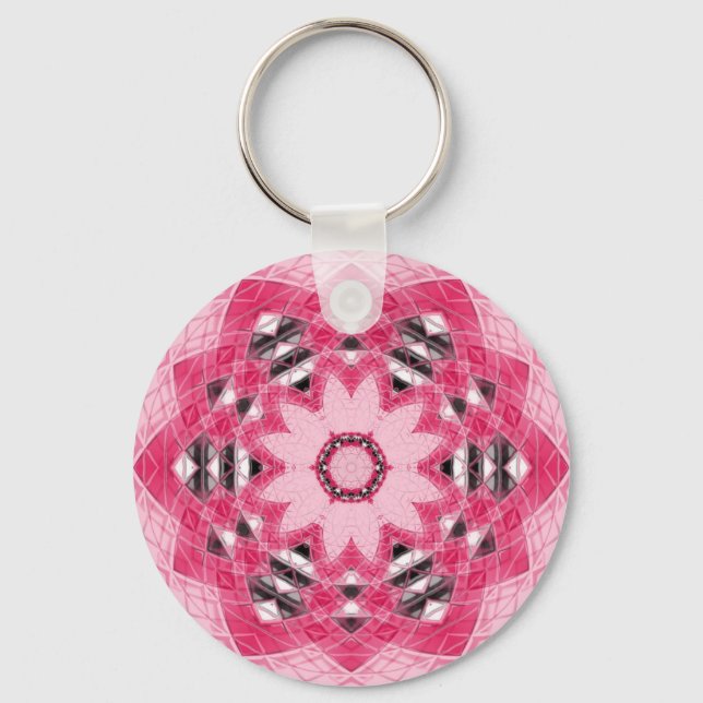 unique beautiful flower mandala design key ring (Front)