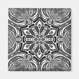 unique beautiful flower mandala design magnet