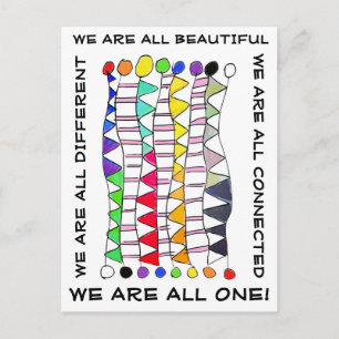 Unique beautiful & one diversity celebration postcard