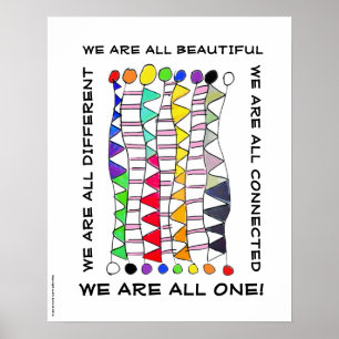 Unique beautiful & one diversity celebration poster