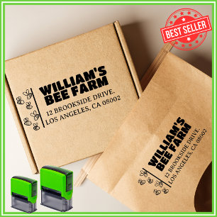 Unique Bee Farm Family Business Return Address Self-inking Stamp